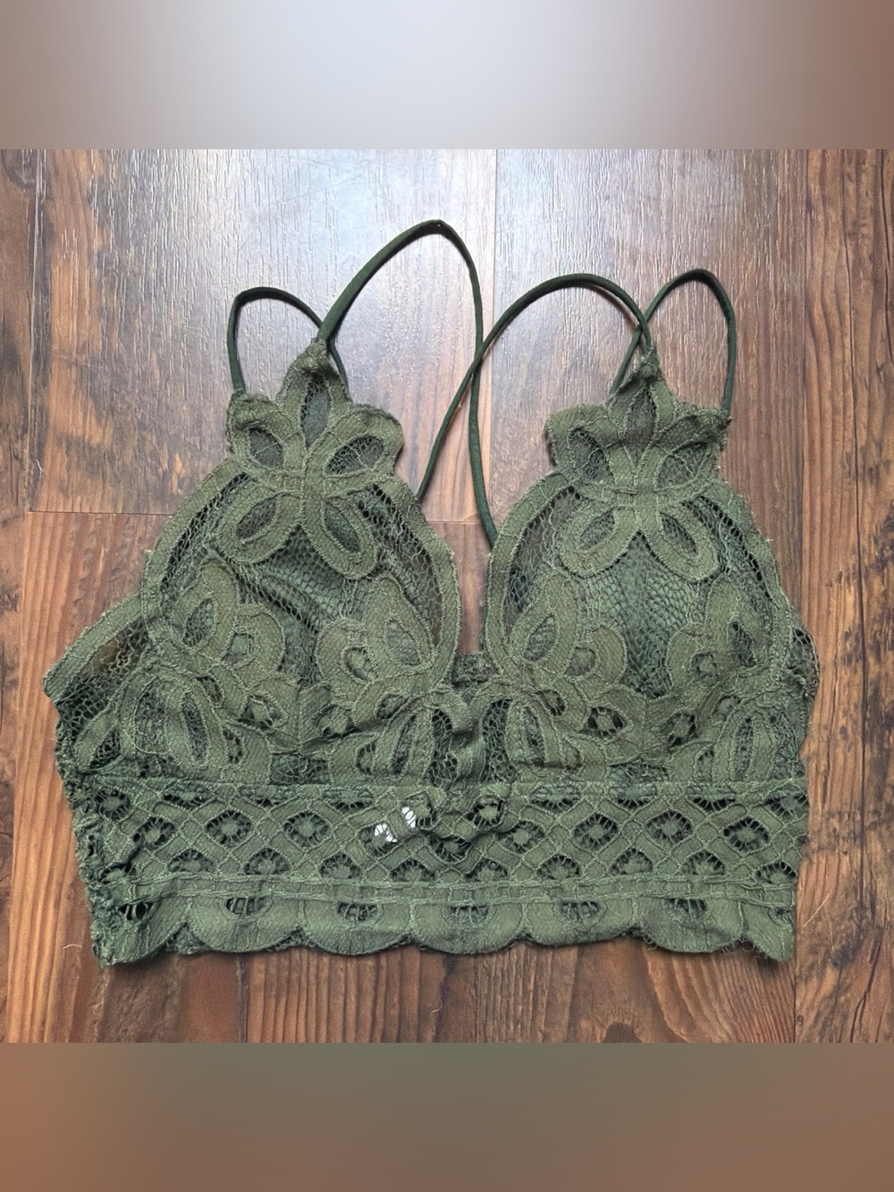 Olive Green Lace Bralette